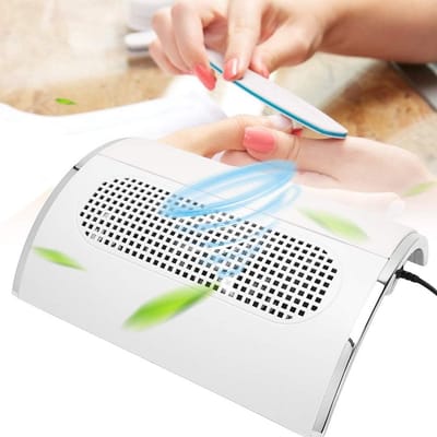 Nagelstof Afzuiger - Nagel Stofzuiger - Nageldesign Maken - Krachtige Zuigkracht - 40W Vermogen - Wit