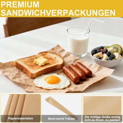 Dailygoods- Bakpapier 200 Vellen - Ongebleekt - Anti-aanbaklaag - Natuurlijk Materiaal - Biologisch Afbreekbaar - Voor Bakken en Koken - Bakpapierrol