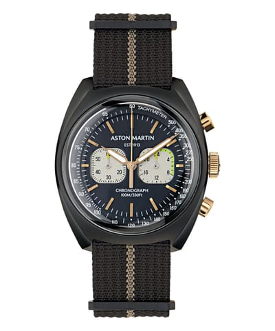 Aston Martin Aml Timeless TS2 MTTS2F504 Horloge - Nylon - Zwart - Ø 43 mm