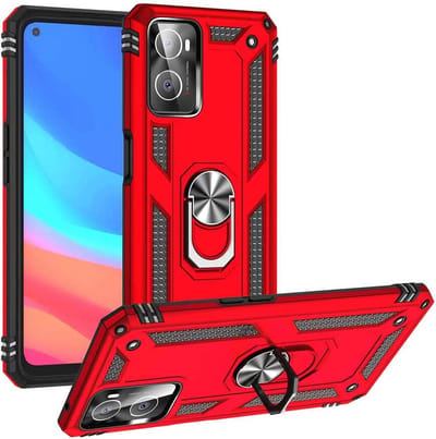 Ring Armor hoesje Geschikt voor Oppo A96 / A76 / A36 - Rood - Draaibare standaard - Magneet - ZT Accessoires