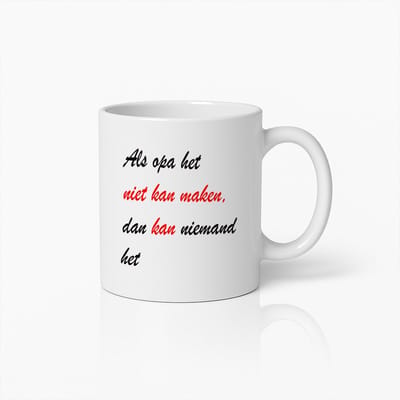 Opa’s Krachtige Mok – Uniek Cadeau voor Opa die Alles Kan Maken
