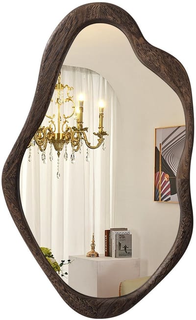 Dailygoods- Spiegel met verlichting - Ovale wandspiegel - Staand/hangend - Houten frame - 50 x 70 cm - Elegante moderne touch
