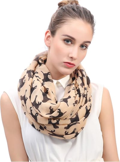 Dames colsjaal met hondenprint - Labrador retriever