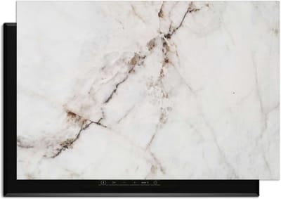 KitchenArt - Pure Marble – Inductie Beschermer - 90x50 cm - Kookplaat Beschermer - Luxe Afdekplaat Inductieplaat - Anti-slip & Oprolbaar - Beschermmat Inductiekookplaat