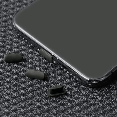 20 Stuks Silicone Anti-Dust Cover Plugs voor Lightning Oplaadpoorten - Beschermende Deksel Caps voor iPhone 14 13 12 11 Pro Max en AirPods - Zwart, Stofbescherming, Duurzaam en Flexibel