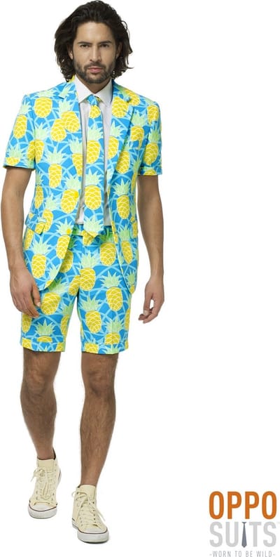 OppoSuits Shineapple - Heren Zomer Pak - Carnavalskleding - Kostuum - Geel - Feest - Maat 46