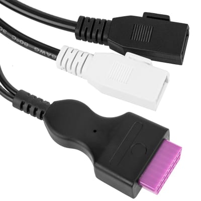 BeMatik - OBD2 2-pins dubbele mannelijke paarse diagnosekabel compatibel met Audi 315 mm