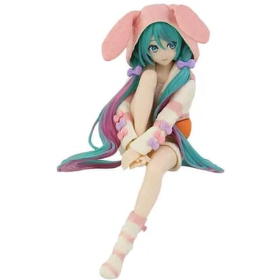 15CM Anime HATSUNE MIKU Figuur Noodle Stopper Figuur Konijnenoren Pyjama Model Speelgoed Poppetje Actiefiguur Collectie Cadeaus PVC beige