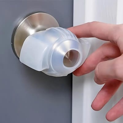 1 stuks Transparante Rubberen Deurknoopbeschermer Antislip Gripverbeteraar voor Ronde Handgrepen met Stootbescherming - Eenvoudig te Draaien Accessoire voor Huisveiligheid en Decor transparant