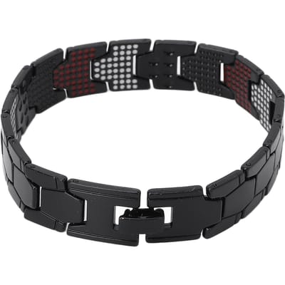 Armband Afneembaar Verstelbaar Zeshoekig Multipunt Magnetische Therapie Herenarmband Zwart zwart