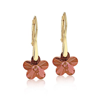 Montebello Oorbellen Roos BG93 - 925 Zilver Verguld - Swarovski - Ø12mm - 25mm