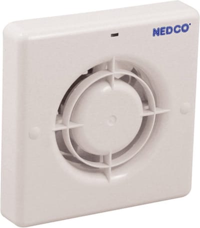 Nedco BV Badkamer/Toiletventilator CR 100 ABS, kunststof wit