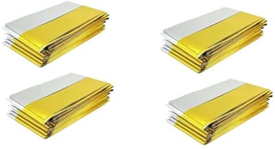 Foliedekens Set van 4 - Thermische Outdoor Deken 130x210cm voor Camping en Survival