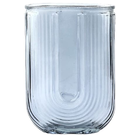 Dailygoods- Glazen Vaas - Vintage Geribbelde Vaas - Decoratieve Vaas - Middelpuntvaas voor Bloemen - Hoogwaardig Glas - Elegant en Modern