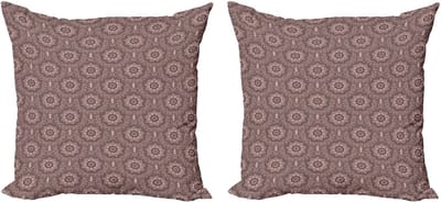 ABAKUHAUS Mandala decoratieve kussenhoes, 2-pack, modern accent, dubbelzijdige digitale print, 50x50 cm, antracietgrijs