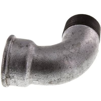90° L-Koppeling 1 1/2'' Buitendraad R X Binnendraad Rp Kort Gietijzer 25bar