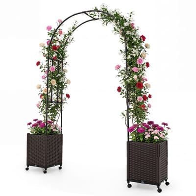 Tuinboog - 203 x 40 x 230cm - massief - weerbestendig - Zwart