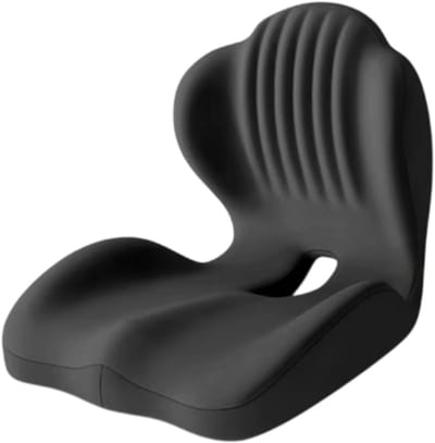 Zacht Memory Foam Zitting Kussen – Ergonomisch Stoelkussen voor Kantoor, Langdurig Zitten, Rugondersteuning, Drukverlichting en Houding Correctie - Zwart