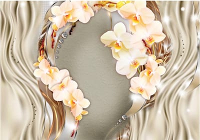 Fotobehang - Wreath of orchids.