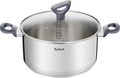 Tefal Daily Cook Steelpan 24 cm – 4.5 Liter – Met Deksel – Roestvrij Staal – Geschikt voor Inductie – Vaatwasserbestendig – Zilver
