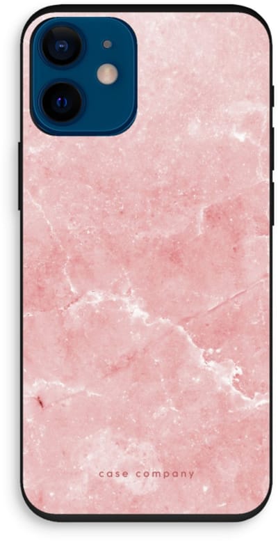Case Company® - Hoesje geschikt voor iPhone 12 mini hoesje - Roze marmer - Biologisch Afbreekbaar Telefoonhoesje - Bescherming alle Kanten en Schermrand