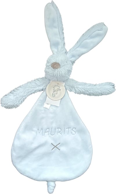 Happy Horse Rabbit Richie - Met Geborduurde Naam - Kleur Blue - Kraamcadeau