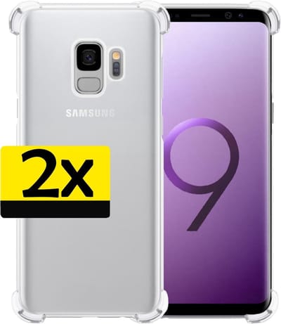 Hoesje - 2 Stuks - Geschikt voor Samsung Galaxy S9 - Sterk & Shockproof - Siliconen Case - Back Cover - Telefoon Hoes Shock Proof - Telefoonhoesjes - Transparant
