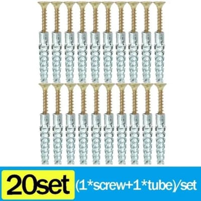 50/10 sets Metalen Expansieschroef Stevige Metalen Bevestigingsmiddelen Gekartelde Buis Boorplug Massief Gekarteld Stekelig Muurbout Woningverbetering