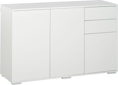 HOMCOM-Standschrank-Spanplatte, MDF-117L x 36B x 74H cm-Weiß