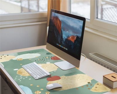 Coloray Bureau Onderlegger - Aquarelpatronen Bureau Mat - 100 cm x 50 cm - Veelkleurig Bureau Onderlegger - Bureaumat - Onderlegger Bureau - Bureau Onderlegger Groot - Bureau Onderlegger XXL