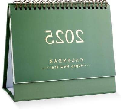 Academische Bureaukalender 2024-2025 19x16cm Staande Flip Kalender voor School, Kantoor en Thuis van juli 2024 tot december 2025 (Groen)