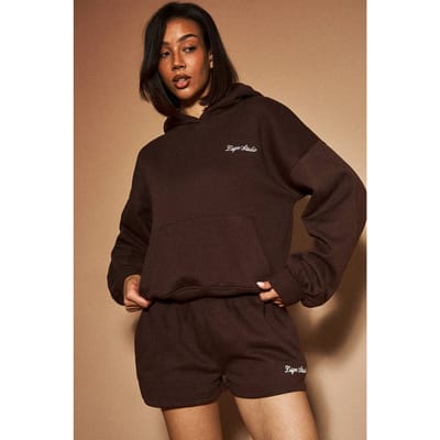 Dames Dsgn Studio Boxy Over-the-head Hoodie | Dark Chocolate | Maat: XS