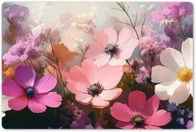 Placemats 45x30 cm - Placemat kunststof - 1 stuk - Bloemen - Kleurrijk - Bloei - Borden onderleggers - Decoratie voor op tafel - Keuken tafeldecoratie accessoires - Vinyl onderlegger - Tafelversiering