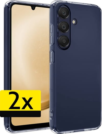 Hoesje - 2 Stuks - Geschikt voor Samsung Galaxy A25 - Sterk & Shockproof - Case Siliconen - Back Cover - Telefoon Hoes - Telefoonhoesjes - Transparant