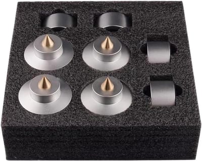 Trillingsdemper Voeten - Luidspreker Pads - Audio Verbetering - Aluminiumlegering - 1 Set - Zilver
