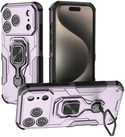 MobyDefend Hoesje - Geschikt voor iPhone 17 Pro - Dubbelgelaagde Pantsercase Met Standaard - Roze