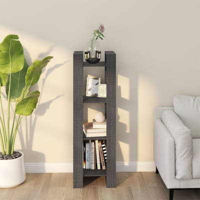 vidaXL - Boekenkast/kamerscherm - 41x35x125 - cm - massief - grenenhout - grijs