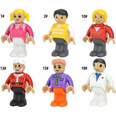 Alle Soorten Compacte Mannenpoppetjes Houten Treinbaan Toevoegingen Gezinslid Werker Politie Dokter Poppetjes Ideaal Voor Biro Houten Speelgoed beige
