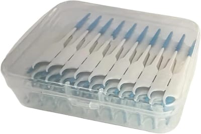 Interdentale borstels - Tandenstokers - Tanden reinigen - Zacht siliconen materiaal - 150 stuks - Blauw
