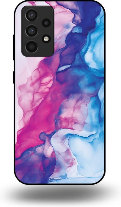 Smartphonica Telefoonhoesje Geschikt voor Samsung Galaxy A52 5G met Roze Blauw Marmer Opdruk - TPU Backcover Case Rose Blue Marble Design geschikt voor Samsung Galaxy A52 5G