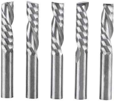 5-delige freesbits set met 6 mm schacht voor CNC-router - hout, aluminium, staal, PVC, printplaten, acryl