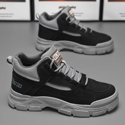 Heren Casual Desert Boots Outdoor Comfortabele Hoge Top Ademende Laars Heren Casual Antislip Slijtvaste Platform Cowboylaarzen 44 gray