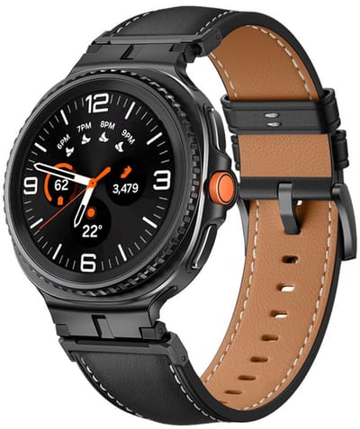 Luxe leren bandje - geschikt voor Samsung Galaxy Watch 8 (40mm) / Galaxy Watch 8 (44mm) / Galaxy Watch 8 Classic - rvs gesp - zwart