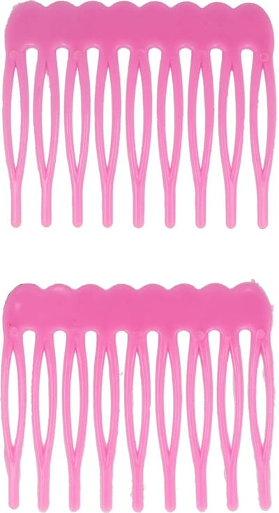 Haarsoires Haarspeld Sierkam Opsteekkammen 4,5cm - Basic - Grove Tand - Roze - Set van 2 - Haarsteekkam voor Opgestoken Kapsels - Styling Tool - Haarversierkam - Haar Versiering