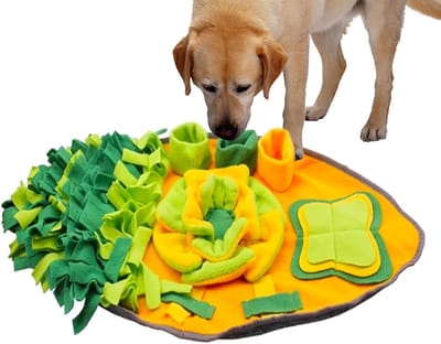 Snuffelmat Hond - Voederspeelgoed Interactief - Natuurlijk Voederzoeken - Verstelbare Beugels - 72 x 40 cm - Grijs