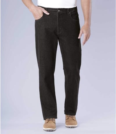 ATLAS FOR MEN - Zwarte regular stretch jeans - Heren - Verkrijgbaar in grote maten - W32