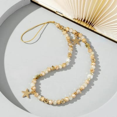 Acryl mobiele telefoonketting Vijfpuntige ster hanger Kralen telefoon lanyard Mobiele telefoon hangende touw voor vrouwen Mode sieraden