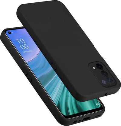 Cadorabo Hoesje geschikt voor OPPO A54 5G / A74 5G in LIQUID ZWART - Beschermhoes gemaakt van flexibel TPU silicone Case Cover