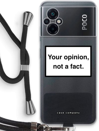 Case Company® - Hoesje met koord geschikt voor Xiaomi Poco M5 hoesje met Koord - Your opinion - Telefoonhoesje met Zwart Koord - Bescherming aan alle Kanten en Over de Schermrand