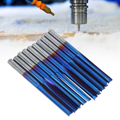 ZDZCYS22DL 10 stuks 3.175mm Schacht Freesgereedschap Gecementeerd Carbide 2 Snijvlakken Rechte Frees
